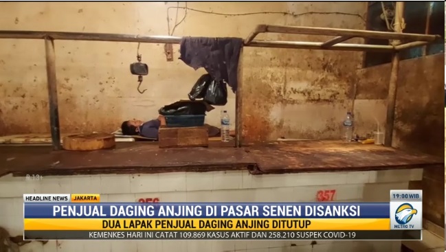 Lapak Pedagang Daging Anjing di Pasar Senen Sudah Tak Berjualan