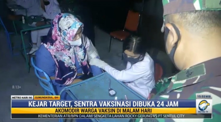 Kodim 0730 Gunungkidul Gelar Vaksinasi 24 Jam