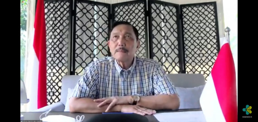 Menteri Koordinator Bidang Kemaritiman dan Investasi Luhut Binsar Pandjaitan dalam konferensi pers, Sabtu, 3 Juli 2021. Foto: Istimewa