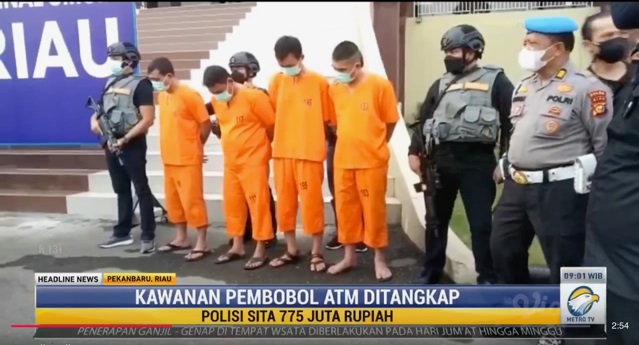 Gembong Perampok ATM di Riau Ditangkap, Eks Pengawal Teknisi Ikutan