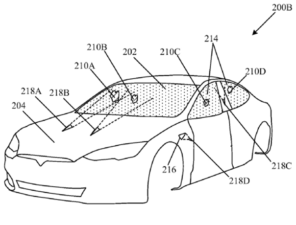 Paten laser sebagai pengganti karet wiper. Tesla