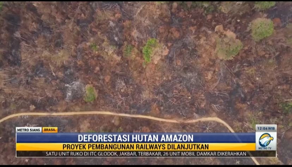 Pembangunan <i>Railways</i> Brasil Ancam Deforestasi Hutan Amazon