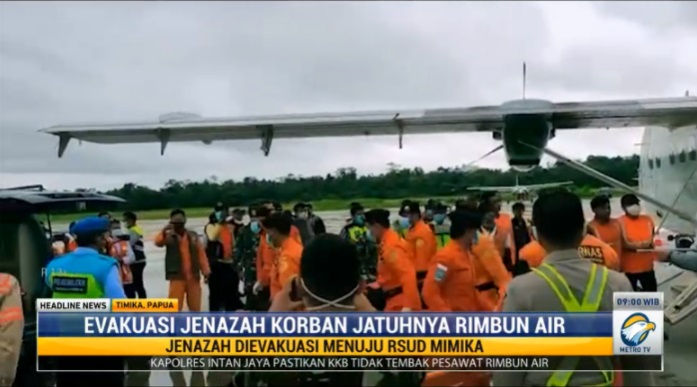 3 Jenazah Kru Pesawat Rimbun Air Dievakuasi ke Mimika, <i>Black Box</i> Ditemukan