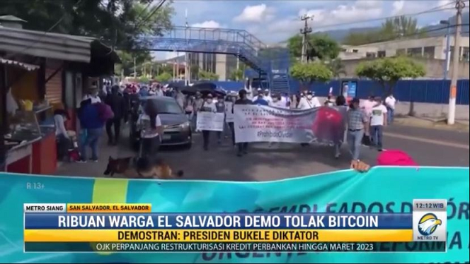 Ribuan Warga El Salvador Demo Tolak Sistem Bitcoin