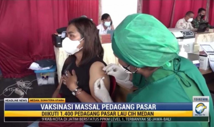 Vaksinasi Massal Sasar 1.400 Pedagang Pasar di Medan