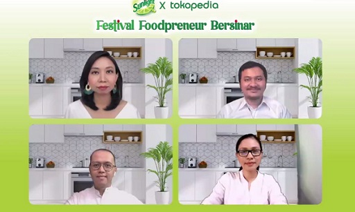 Sejumlah pembicara pada acara  Virtual Press Conference Sunlight Festival Foodpreneur Bersinar, Jumat, 17 September 2021. (Foto: Dok. Sunlight)