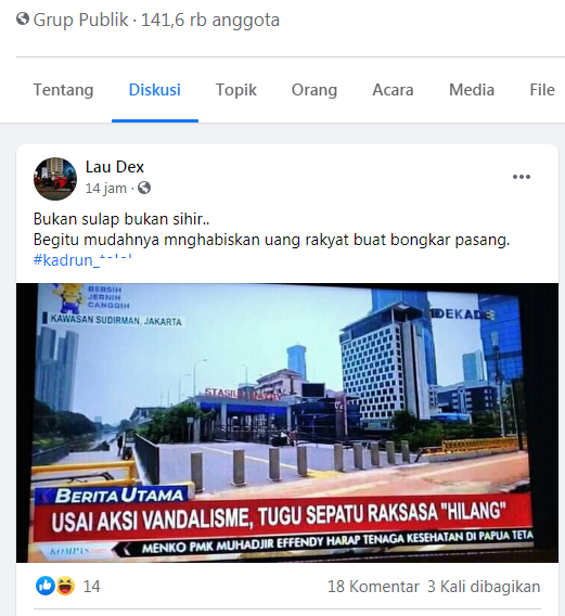 Tangkapan layar informasi yang beredar di media sosial
