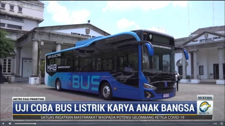 Wali Kota Semarang Uji Coba Bus Listrik Karya Anak Bangsa