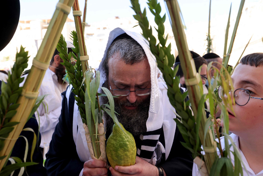 Yahudi Ultra-Ortodoks Rayakan Hari Raya Sukkot di Yerusalem