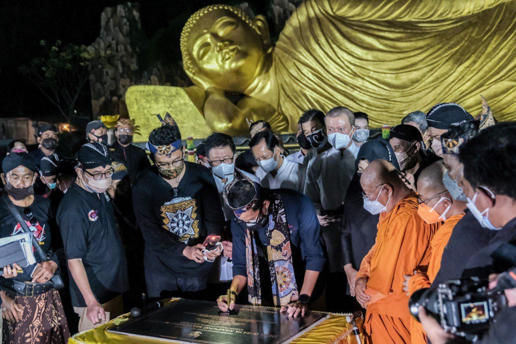 Menparekraf Sandiaga di Kampung Majapahit Bejijong Jatim (Foto: Kemenparekraf)