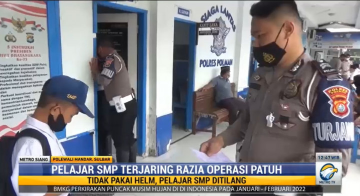 Bandel, Banyak Pelajar Terjaring Razia Patuh Jaya