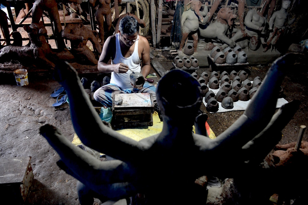 Mengintip Pembuatan Patung di Mumbai Jelang Festival Durga Puja