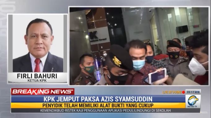 Jemput Paksa Azis Syamsuddin, Firli Bahuri: Penyidik KPK Kantongi Alat Bukti yang Cukup