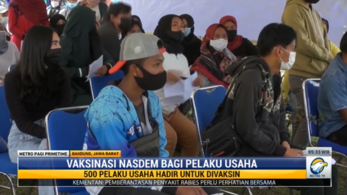 DPW NasDem Jabar Gelar Vaksinasi Bagi Pelaku Usaha Sektor Pariwisata