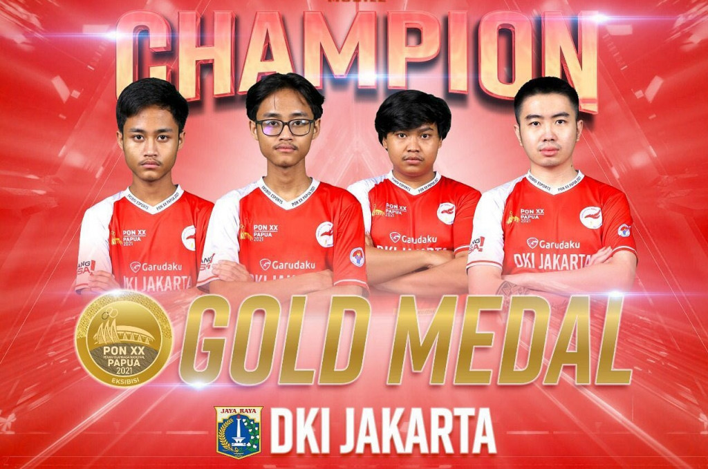 Kontingen DKI Jakarta untuk PUBG Mobile di Eksibisi Esports PON XX Papua 2021.