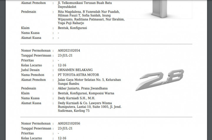 Emblem 2.8 Terdaftar, Toyota Fortuner 2.800 cc Bakal Masuk?
