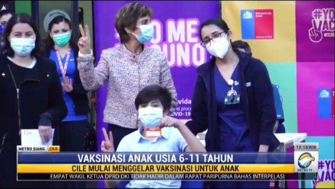 Cile Mulai Vaksinasi Anak Usia 6-11 Tahun