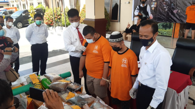 Polres Klaten Gulung Tersangka Produksi Tembakau Gorila Dengan Sasaran Anak Muda. (Istimewa)
