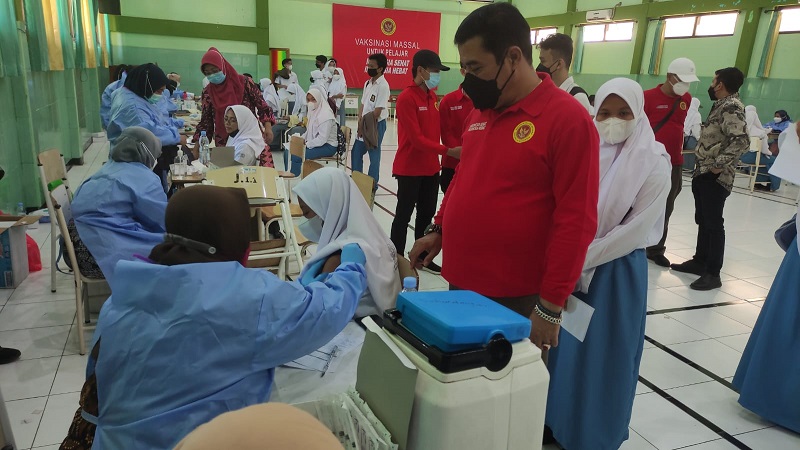 Ilustrasi--Antisipasi Klaster Sekolah, BIN Vaksinasi 5 Ribu Siswa di Sidoarjo. (Foto: MI/Heri Susetyo)