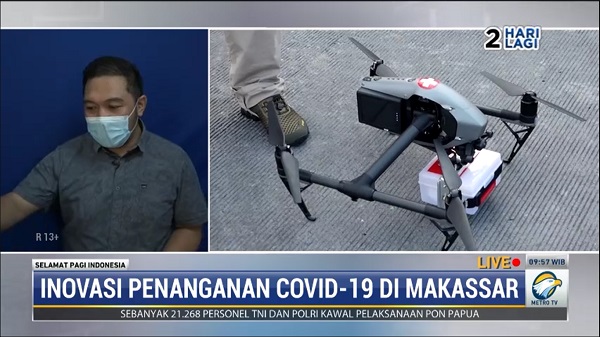 Canggih! Pemkot Makassar Gunakan Drone untuk Distribusi Bantuan Medis Covid-19