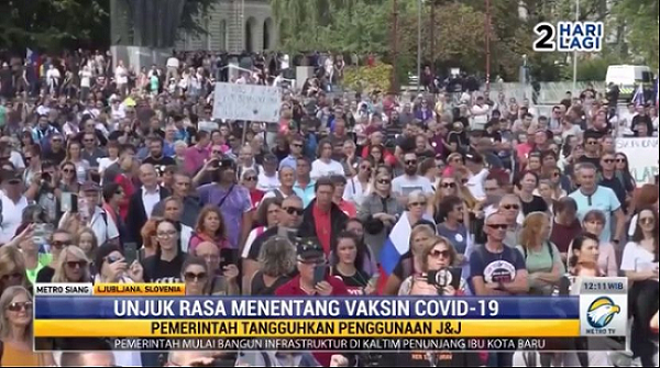 Ribuan Warga Slovenia Berunjuk Rasa Menentang Vaksinasi Covid-19