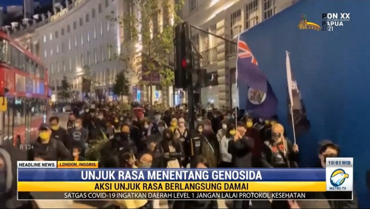 Unjuk Rasa di London Menentang Genosida oleh Tiongkok