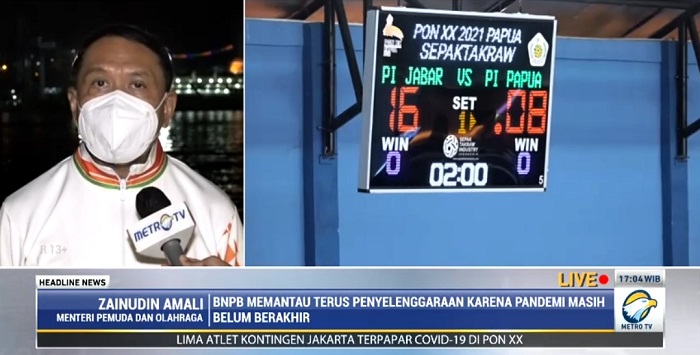 Menpora Zainuddin Amali. Foto: Dok/Screenshot Metro TV