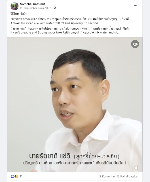 [Cek Fakta] Mengonsumsi Antibiotik <i>Amoxicillin</i> Dapat Menyembuhkan Covid-19? Cek Faktanya