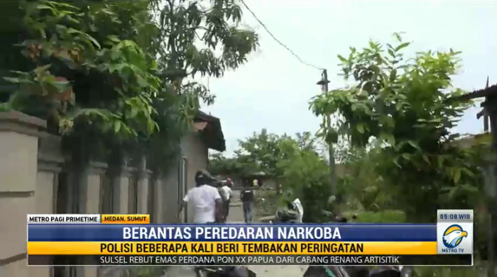 Polisi Gerebek Kampung Narkoba di Bantaran Rel Medan Tembung