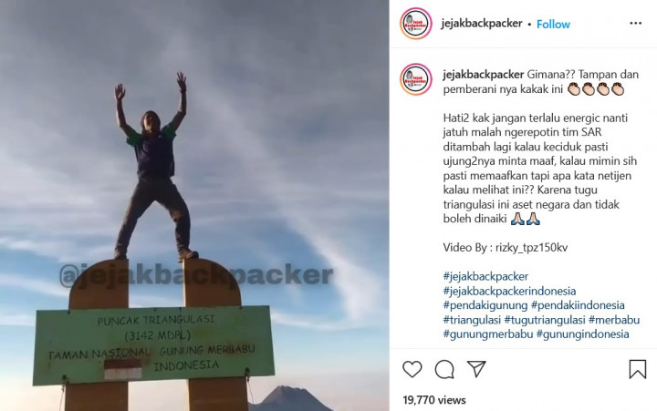 Viral Video Pendaki Asyik Joget Di Tugu Puncak Triangulasi Merbabu