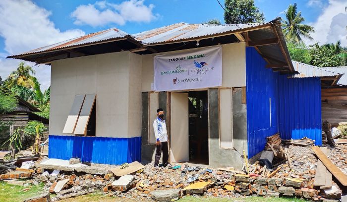 Sulbar Apresiasi Media Group Peduli Bangun 203 Huntara Korban Gempa Mamuju-Majene