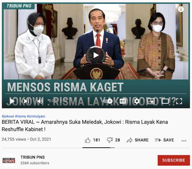 [Cek Fakta] Jokowi Sebut Risma Layak Kena <i>Reshuffle</i> karena Suka Marah-marah? Begini Faktanya