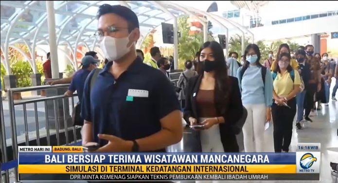 Bandara I Ngurah Rai menggelar simulasi kedatangan penumpang penerbangan internasional. Metro TV