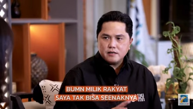 Menteri BUMN Erick Thohir dalam program Newsmaker. Medcom.id