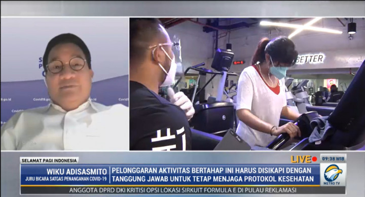 Bioskop dan Tempat Fitness Dibuka, Satgas Covid-19: Ayo Saling Kontrol