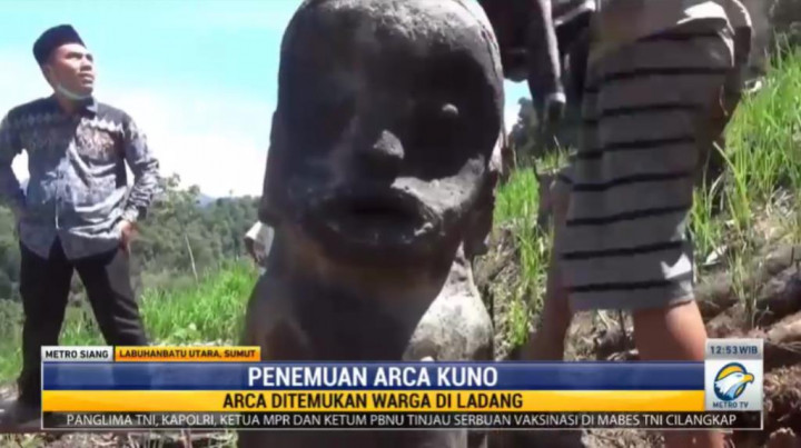 Heboh! Warga Labura Temukan Arca Kuno Berbentuk Manusia