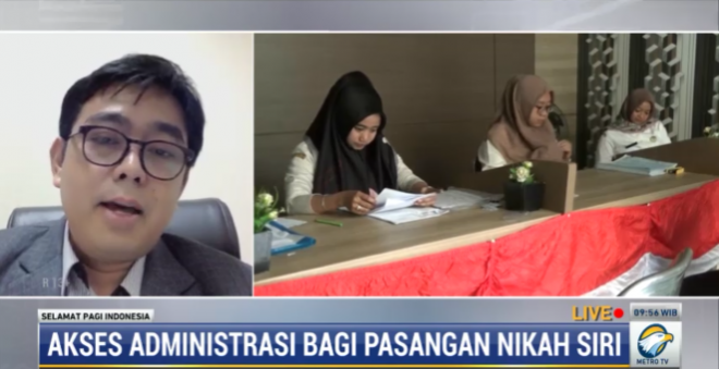 Dekan Syariah & Hukum UIN Syarif Hidayatullah Ahmad Tholabi Karlie mengkritik regulasi adminitrasi bagi pasangan nikah siri. Foto: Dok/Metro TV