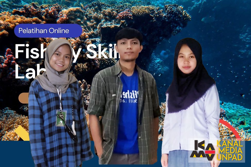 Tiga mahasiswa Unpad yang membuat platform pelatihan perikanan daring. Foto: Humas Unpad.