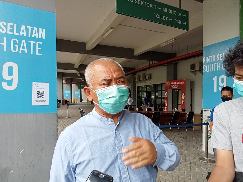 Wali Kota Bekasi, Rahmat Effendi di Stadion Patriot Candrabhaga. Antonio/Medcom.id