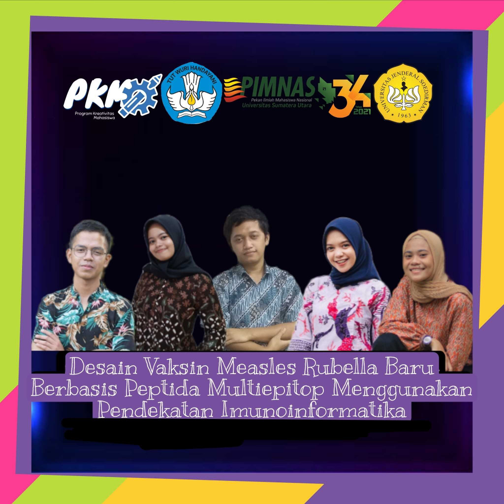 Mahasiswa Unsoed yang mengembangkan inovasi Desain Vaksin Measles Rubella Baru Berbasis Peptida Multiepitop. Foto: Dok. Unsoed