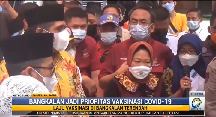 Pencapaian Rendah, Vaksinasi Covid-19 di Bangkalan Ditinjau Mensos