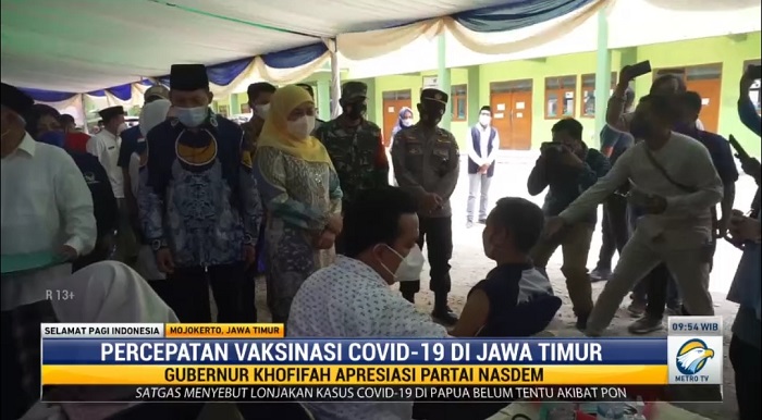 Khofifah Apresiasi NasDem Gencarkan Vaksinasi Covid-19 di Jatim