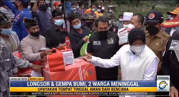 Mensos Risma Siapkan Rumah Aman Bagi Warga Terdampak Gempa Bali