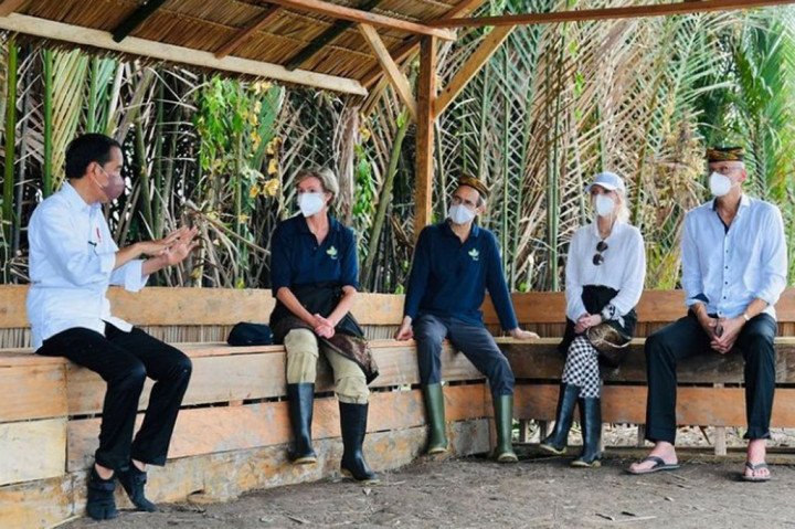 Momen Presiden Jokowi Berbincang dengan Para Dubes di Saung Kayu