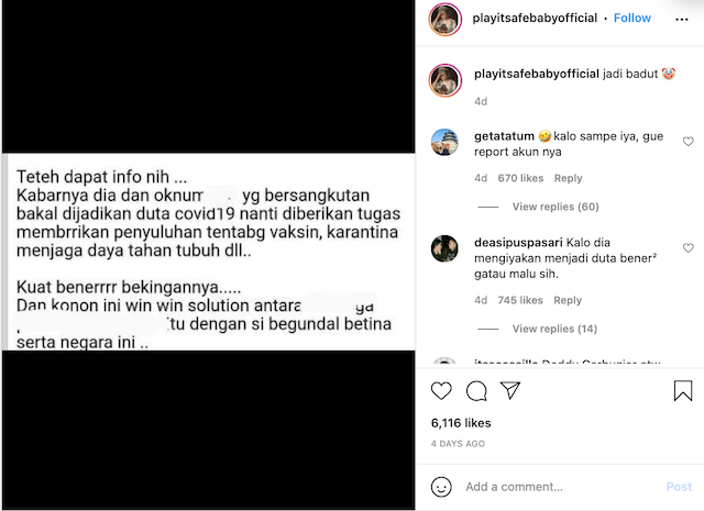 [Cek Fakta] Benarkah Selebgram Rachel Vennya akan Dinobatkan Menjadi Duta Covid-19? Ini Faktanya