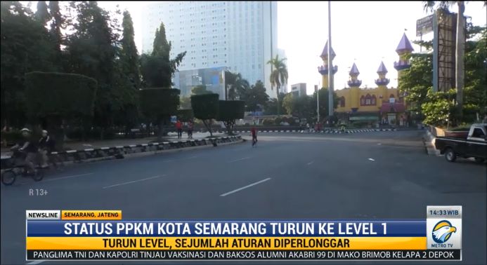 Kota Semarang Masuk PPKM Level 1, Ini Pelonggaran di Sejumlah Tempat Publik