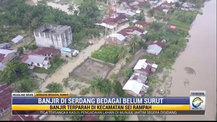 Hari Kedua Banjir di Serdang Bedagai Sumut Belum Juga Surut