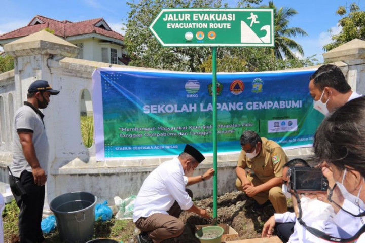 Mitigasi Bencana, Warga Pidie Sekolah Lapang Gempa Bumi