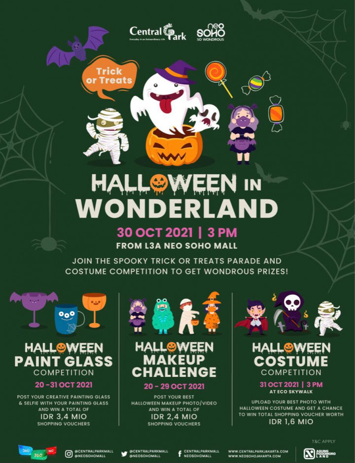 Halloween in Wonderland di Central Park dan Neo Soho, 11-31 Oktober 2021