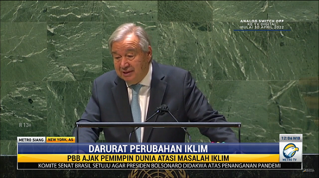 Sekjen PBB Ajak Pemerintah G20 Serius Tangani Masalah Perubahan Iklim